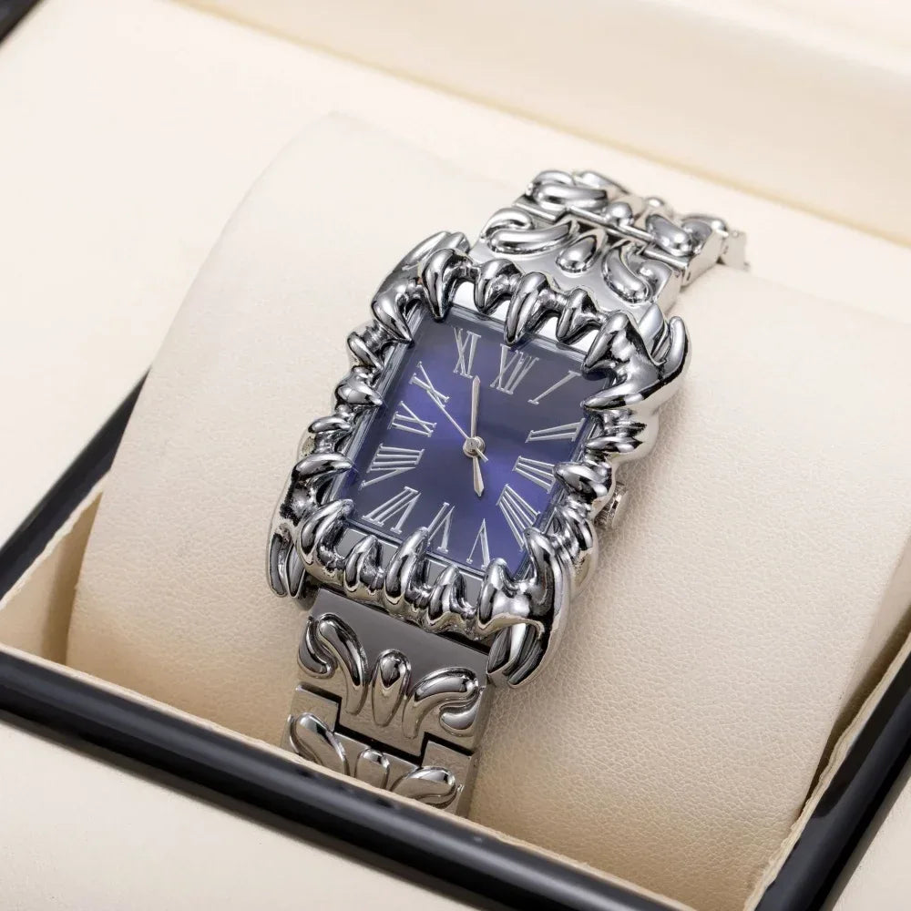 Luxury Claw Design Watch for Men & Women | Square Alabaster Roman Numeral Wristwatch | Iced Out Watch Gift | 2026 Relogio Dropshipping | Caratix - CaratixJewelry