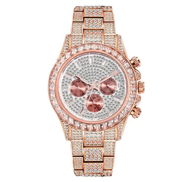 Luxury Six-Pin Men's Watch | Multifunctional Iced Out Watch | Stainless Steel Waterproof Quartz Wristwatch | Calendar Men’s Clock | Caratix - CaratixJewelry