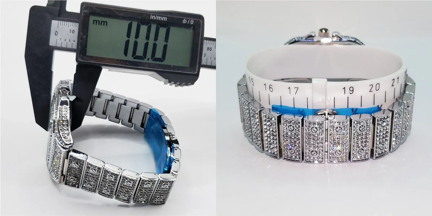 Luxury Square Iced Out Watch for Men | Full Quartz Wristwatch | Unique Bling Jewelry Reloj Para Hombre | Caratix - CaratixJewelry