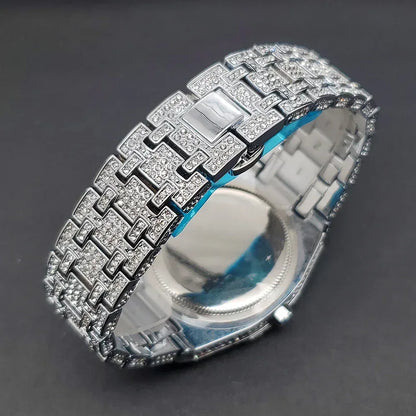 Octagonal Luxury Men's Watch with Big Zircon Bezel | Iced Out Quartz Hip Hop Hand Clock | Unique Dropshipping Watch | Caratix - CaratixJewelry