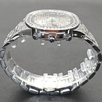 New Men's Bling Iced Out Watch | Luxury Quartz Wristwatch | Waterproof Luminous Calendar Mens Clock | Caratix - CaratixJewelry