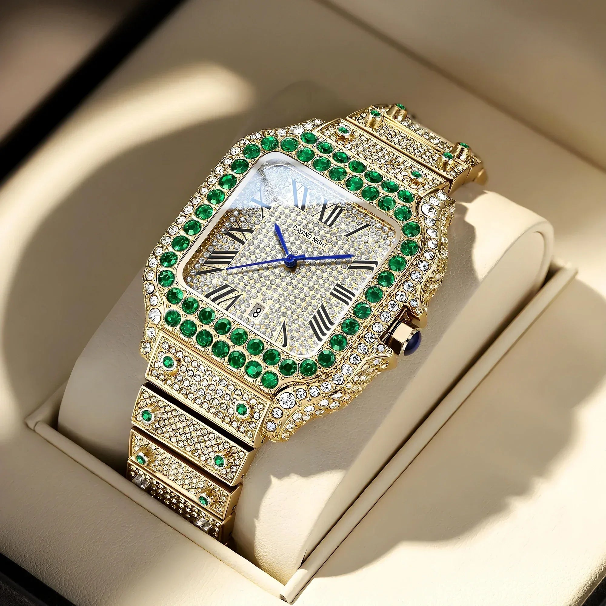Luxury Full Moissanite Iced Out Watch | Men & Women’s Quartz Watch | Roman Numerals Party Clock | Passes Tester | Caratix - CaratixJewelry