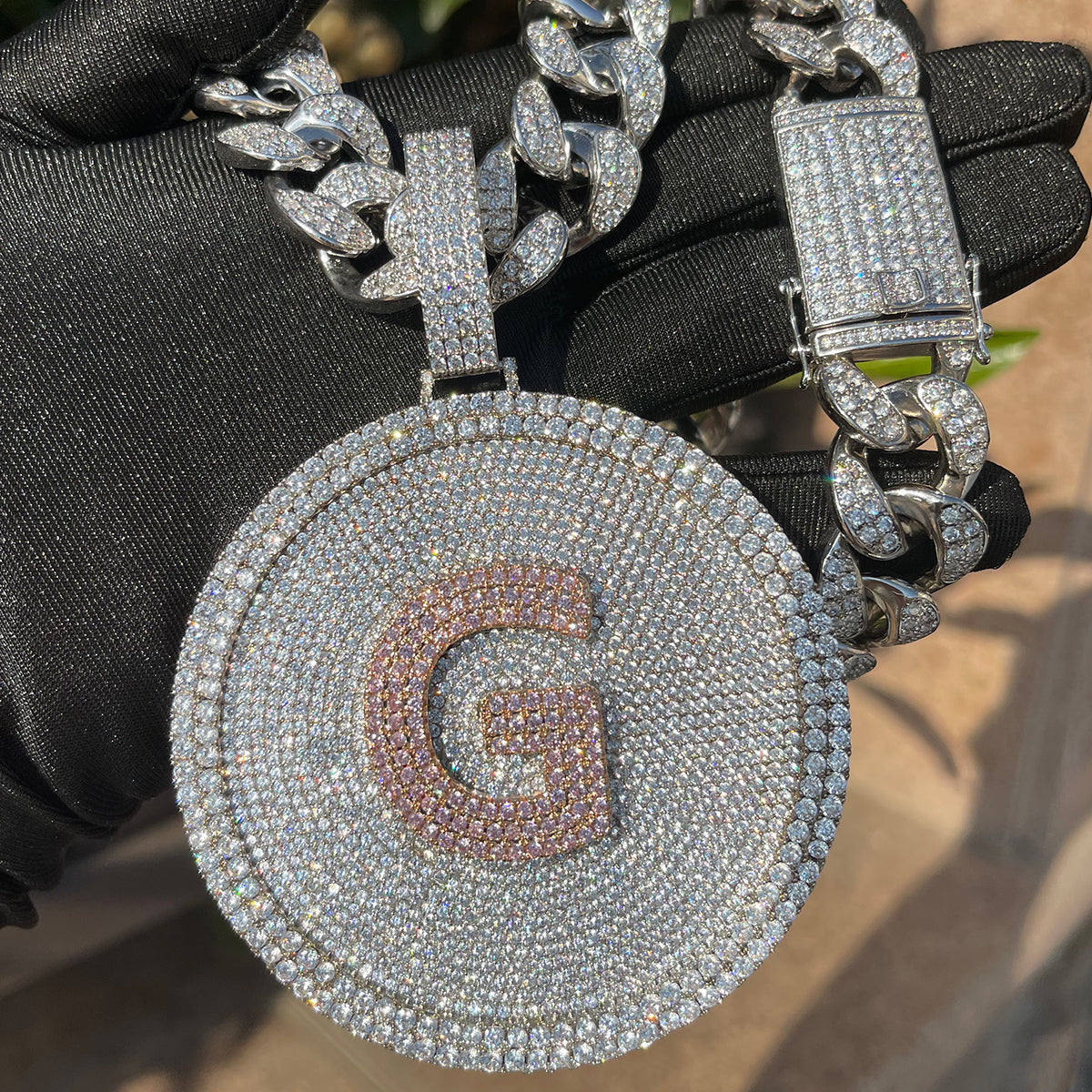 Disc Edition Iced Out Personalisierter Namensanhänger