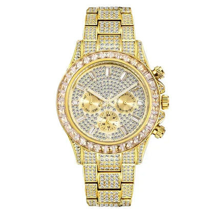 Luxury Six-Pin Men's Watch | Multifunctional Iced Out Watch | Stainless Steel Waterproof Quartz Wristwatch | Calendar Men’s Clock | Caratix - CaratixJewelry