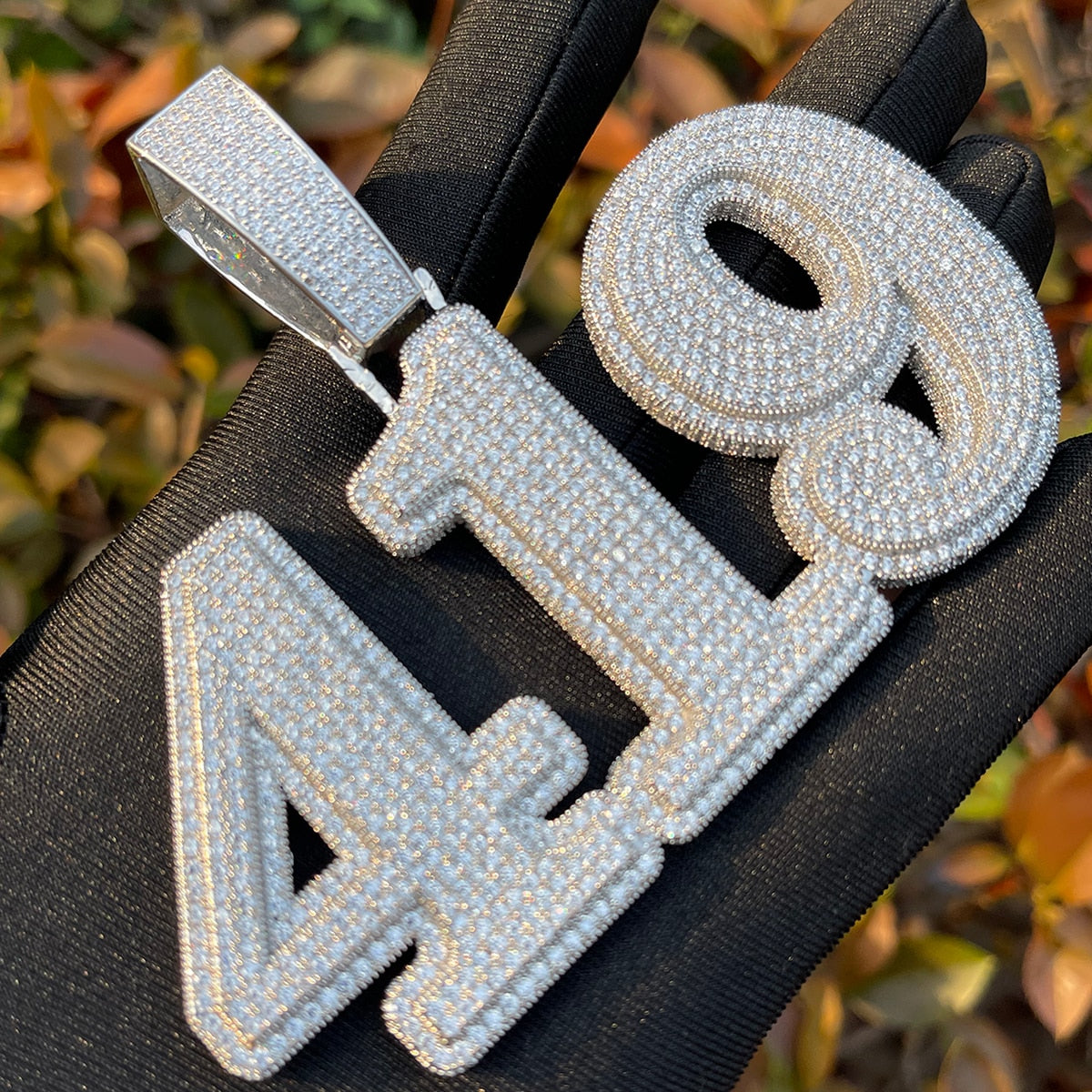 Diamond Clarity Clear Solid Iced Out Personalized Custom Name Necklace Pendant