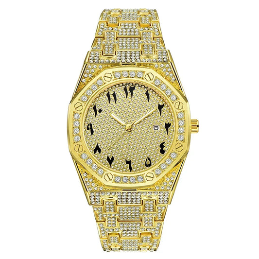Luxury Full Iced Out Watch for Men | New Top Brand Hip Hop Quartz Wristwatch | Male Gold Silver Clock | 2026 Relogio Masculino | Drop Shipping | Caratix - CaratixJewelry