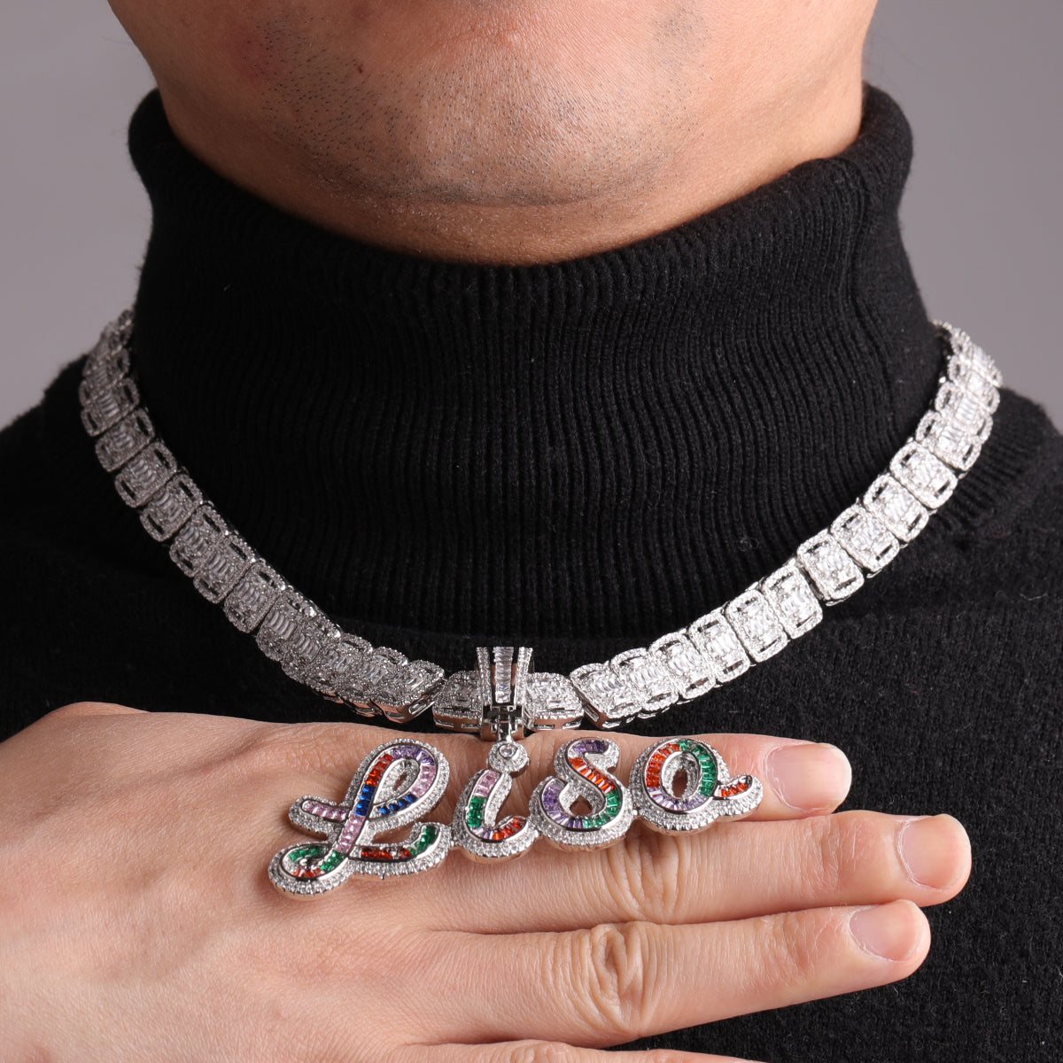 Signature Script Style Iced Out Personalized Custom Name Necklace Pendant - Luxury Custom Jewelry