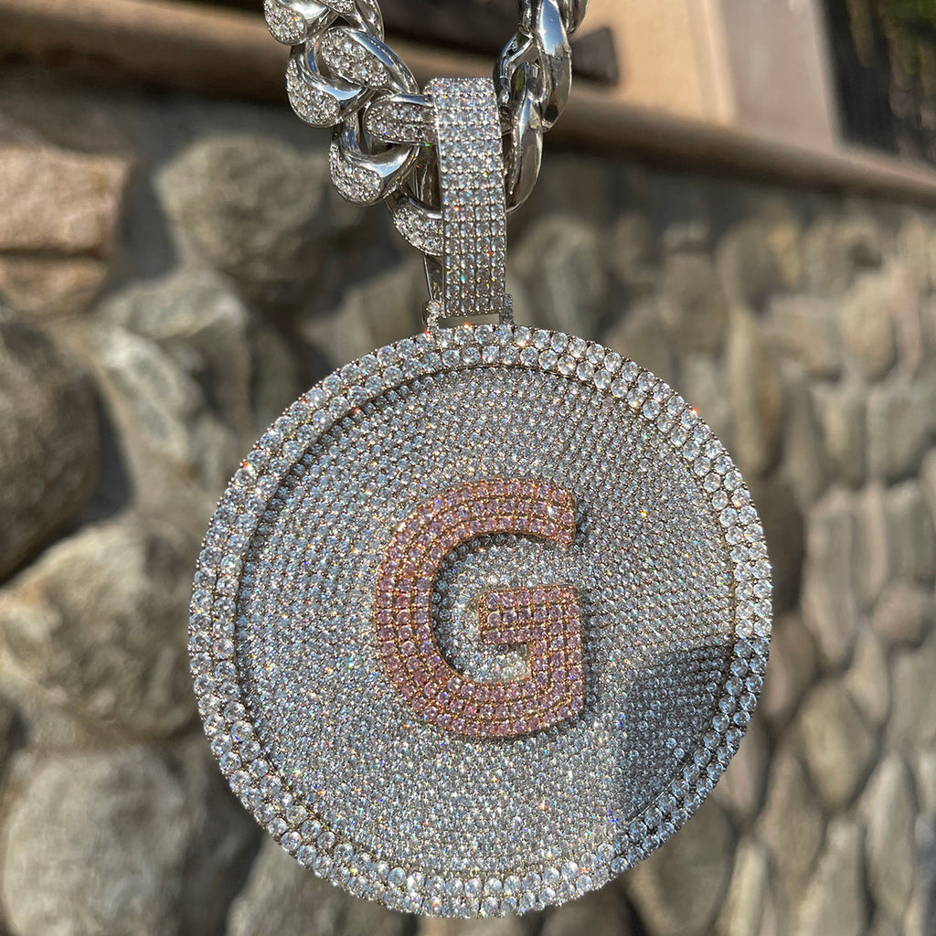 Disc Edition Iced Out Personalized Custom Name Necklace Pendant