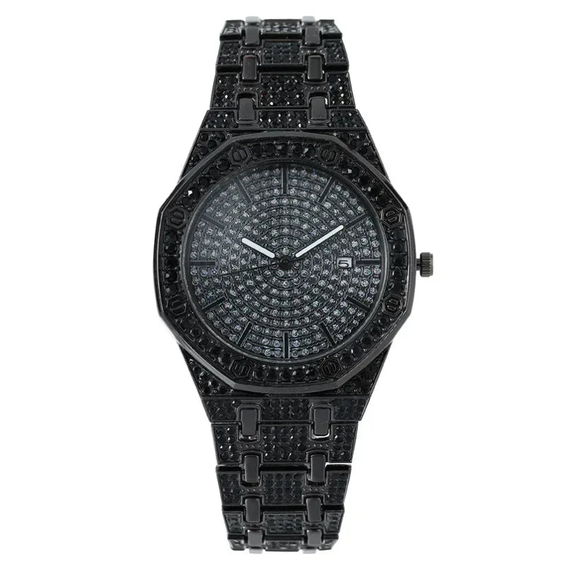 Luxury Unisex Watch for Men & Women | Hip Hop Iced Out Watch with Date | 2026 Relogio Reloj Quartz Wristwatch | Top Brand Drop Shipping | Caratix - CaratixJewelry