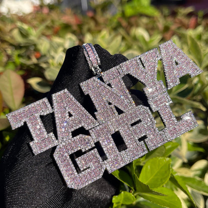 Elegant Attached Letters Edition Iced Out Personalized Custom Name Necklace Pendant - Luxury Custom Jewelry