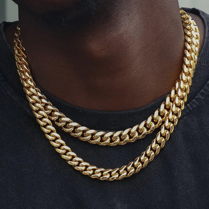Rainbow Cuban Link Necklace for Men | Stainless Steel Miami Hip Hop Chain 6–16MM