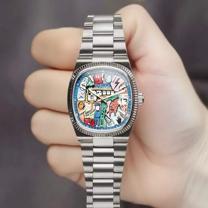 Luxury Men's Square Business Watch | High-End Stainless Steel Iced Out Watch | Waterproof Luminous Quartz Clock | 2026 Genuine Luxury Gift | Caratix - CaratixJewelry