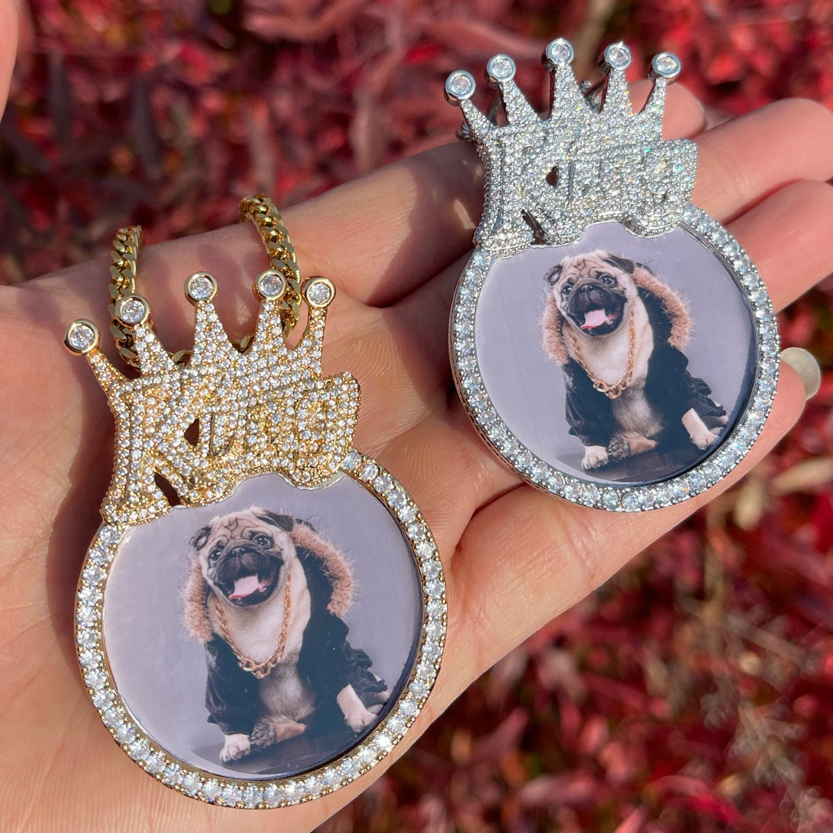 King Crown Bail Custom Photo Pendant Necklace – Iced Out Hip Hop Jewelry