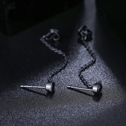 Black Iced D Color VVS Diamond Tassel Style 925 Silver Hip Hop Earrings – Bold Iced Jewelry