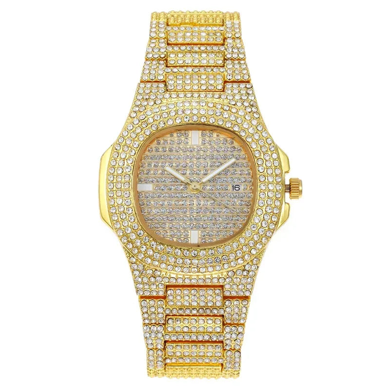 Luxury Unisex Watch for Men & Women | Hip Hop Iced Out Watch with Date | 2026 Relogio Reloj Quartz Wristwatch | Top Brand Drop Shipping | Caratix - CaratixJewelry