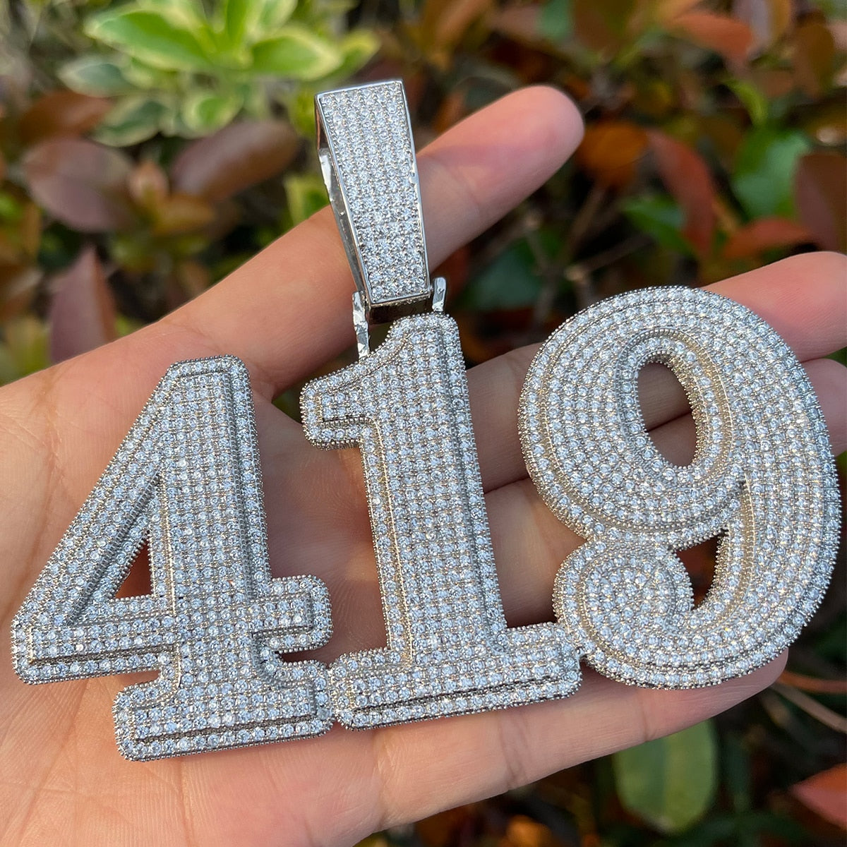 Diamond Clarity Clear Solid Iced Out Personalized Custom Name Necklace Pendant
