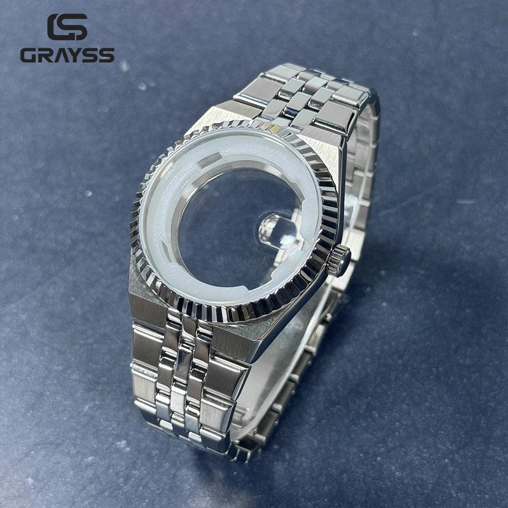 40mm Land-Dweller Watch Case & Strap Set | 316L Stainless Steel 15ATM Waterproof | Sapphire Glass Mod Part for NH35 Miyota 8215 | Caratix - CaratixJewelry