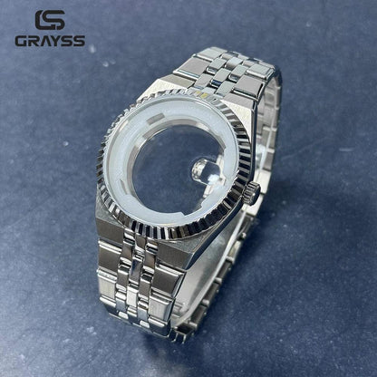 40mm Land-Dweller Watch Case & Strap Set | 316L Stainless Steel 15ATM Waterproof | Sapphire Glass Mod Part for NH35 Miyota 8215 | Caratix - CaratixJewelry