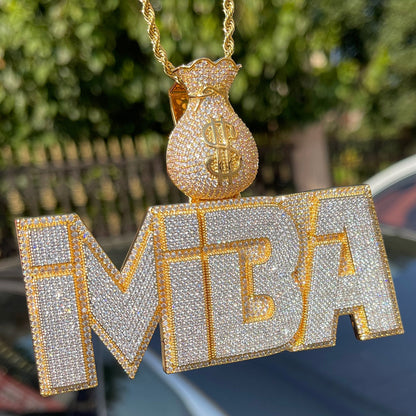 Money Bag Bail Two Layers Iced Out Personalized Custom Name Necklace Pendant – Luxury Hip Hop Jewelry for Men & Women