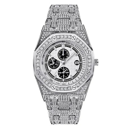 Luxury Full Iced Out Watch for Men | New Top Brand Hip Hop Quartz Wristwatch | Male Gold Silver Clock | 2026 Relogio Masculino | Drop Shipping | Caratix - CaratixJewelry