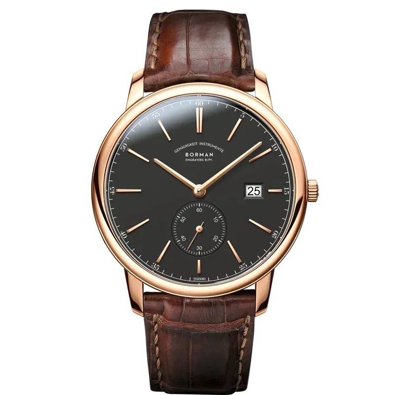 Luxury Men's Automatic Mechanical Watch | Rose Gold Case Sub-Dial Sport Clock | Genuine Leather Iced Out Watch | 2026 High Quality Gentleman's Gift | Caratix - CaratixJewelry