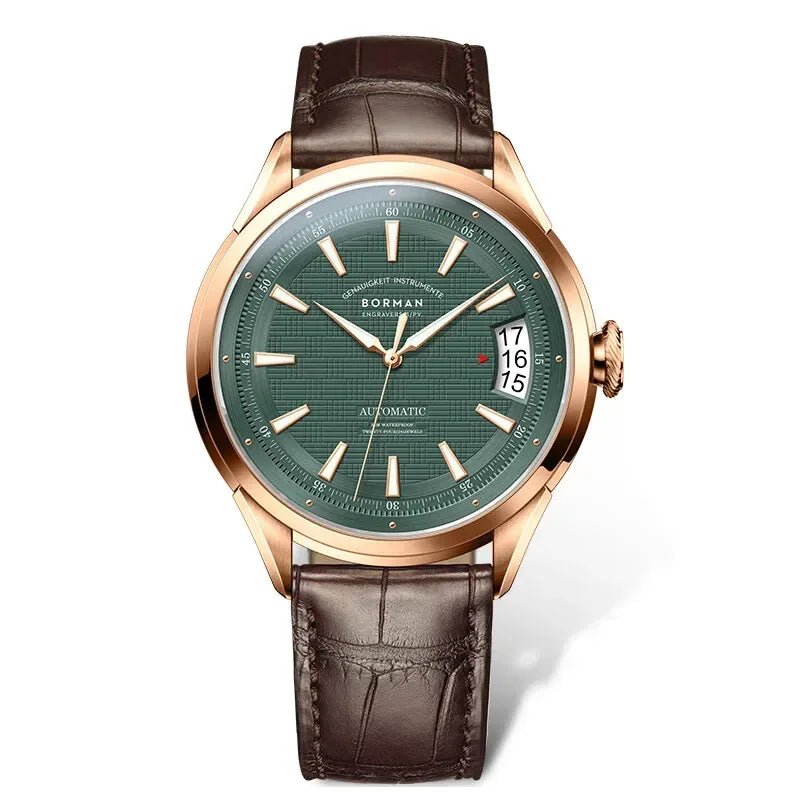 Luxury 43.5mm Men's Automatic Watch | Vintage Mechanical 5Bar Waterproof Clock | Sapphire Mirror Iced Out Watch | 2026 New Business Luminous Timepiece | Caratix - CaratixJewelry