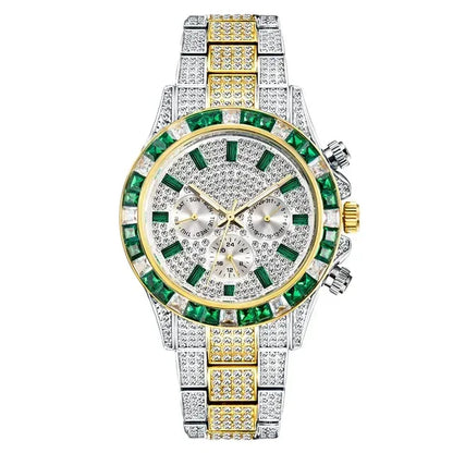 Luxury Six-Pin Men's Watch | Multifunctional Iced Out Watch | Stainless Steel Waterproof Quartz Wristwatch | Calendar Men’s Clock | Caratix - CaratixJewelry