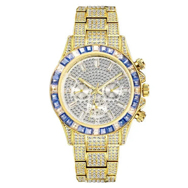 Luxury Six-Pin Men's Watch | Multifunctional Iced Out Watch | Stainless Steel Waterproof Quartz Wristwatch | Calendar Men’s Clock | Caratix - CaratixJewelry