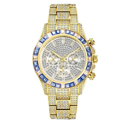 Luxury Six-Pin Men's Watch | Multifunctional Iced Out Watch | Stainless Steel Waterproof Quartz Wristwatch | Calendar Men’s Clock | Caratix - CaratixJewelry