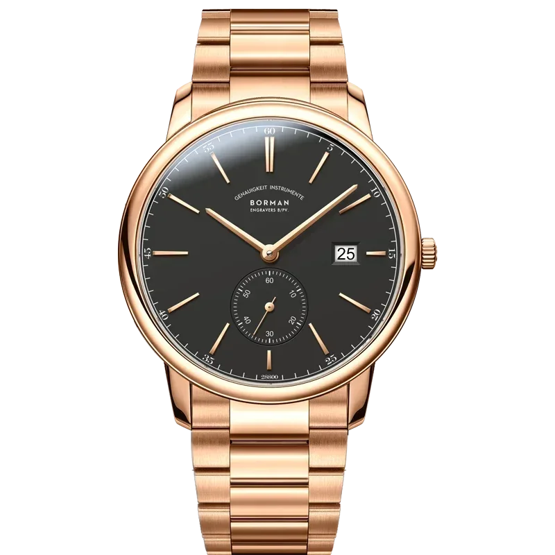 Luxury Men's Automatic Mechanical Watch | Rose Gold Case Sub-Dial Sport Clock | Genuine Leather Iced Out Watch | 2026 High Quality Gentleman's Gift | Caratix - CaratixJewelry