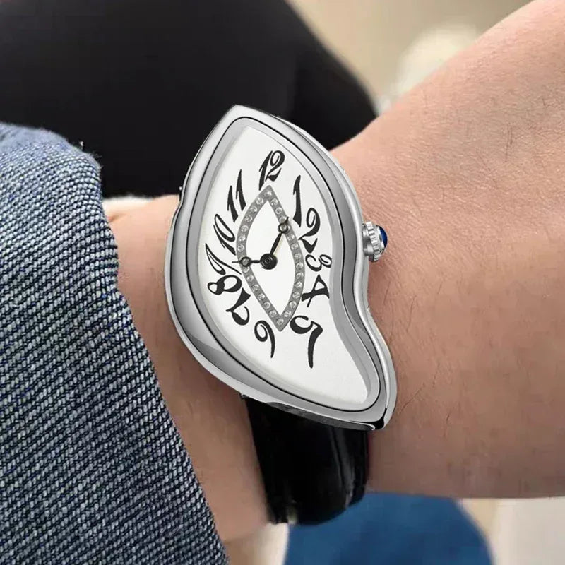 Luxury Alien-Inspired Twisted Men's Watch | Gothic Punk Y2K Iced Out Watch | Vintage Irregular Women's Niche Design | Quartz Punk Clock | Caratix - CaratixJewelry