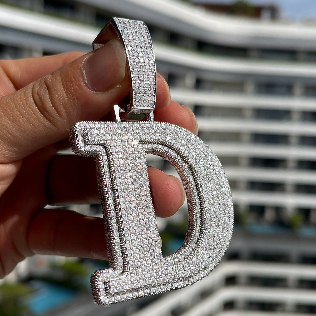 Diamond Clarity Initial Iced Out Custom Name Necklace Pendant 