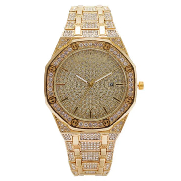 Luxury Unisex Watch for Men & Women | Hip Hop Iced Out Watch with Date | 2026 Relogio Reloj Quartz Wristwatch | Top Brand Drop Shipping | Caratix - CaratixJewelry