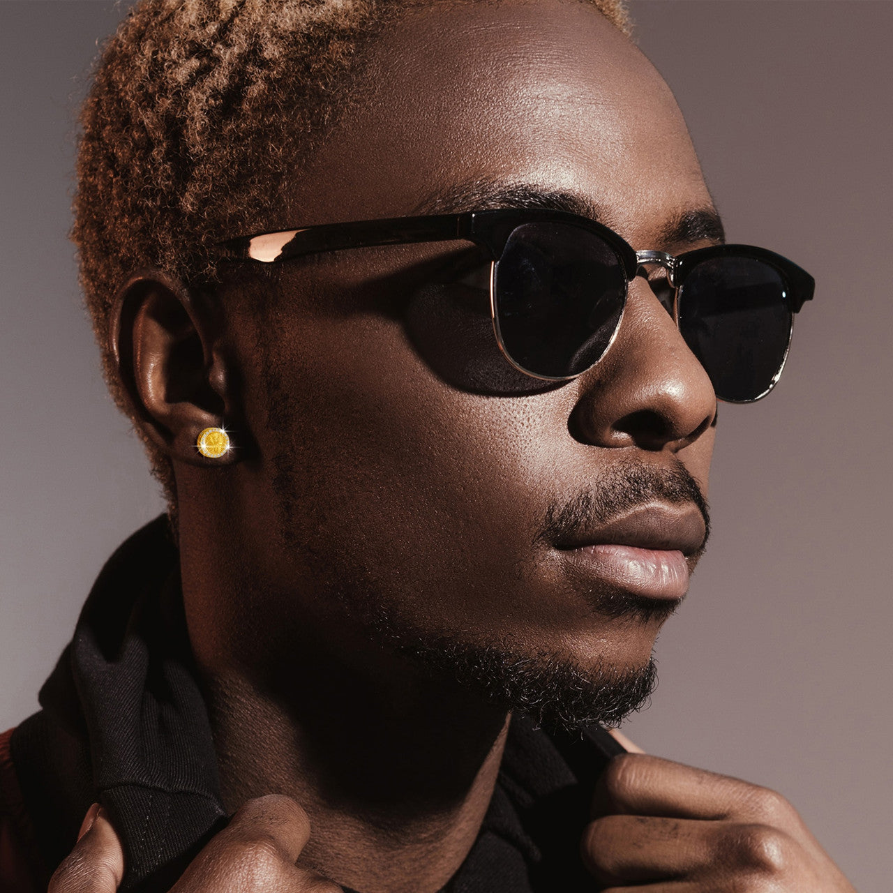 Men's 18k Gold 925 Silver Flooded Ice Lab Diamond Hip Hop Earrings