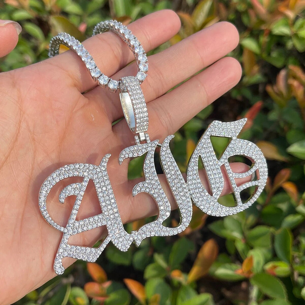 Thin Luxury Iced Out Personalized Custom Name Necklace Pendant