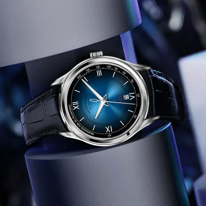 Luxury Men's Automatic Watch | Mechanical Gradient Dial Iced Out Watch | 2026 Fashion Waterproof Sapphire Wristwatch | Auto Date Male Dress Clock | Caratix - CaratixJewelry