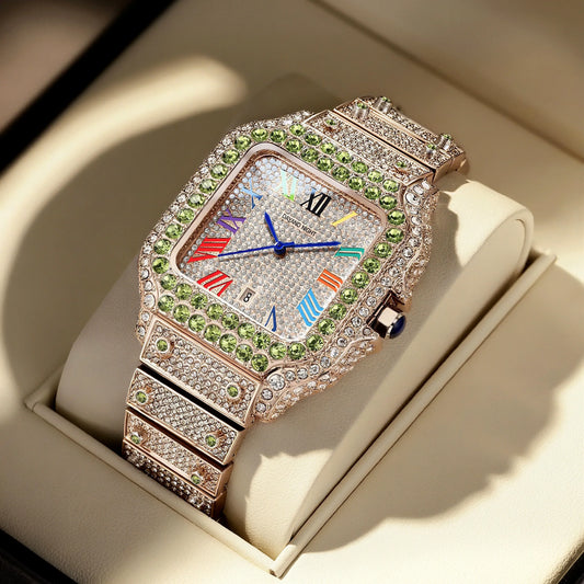 Luxury Men's Business Watch | Iced Out Watch for Christmas Gift | Stylish Casual Quartz Wristwatch | Fashionable Timepiece | Caratix - CaratixJewelry