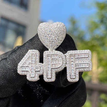 Smooth with Heart Bail Iced Out Personalized Custom Name Necklace Pendant - Luxury Custom Jewelry