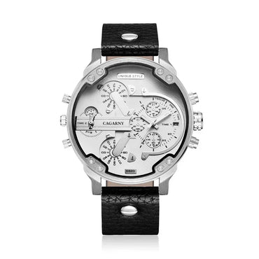 Luxury Top Brand Men's Big Dial Watch | Fashion Leather Band Quartz Wristwatch | Date Function Iced Out Watch | Relogio Masculino 2026 | Caratix - CaratixJewelry