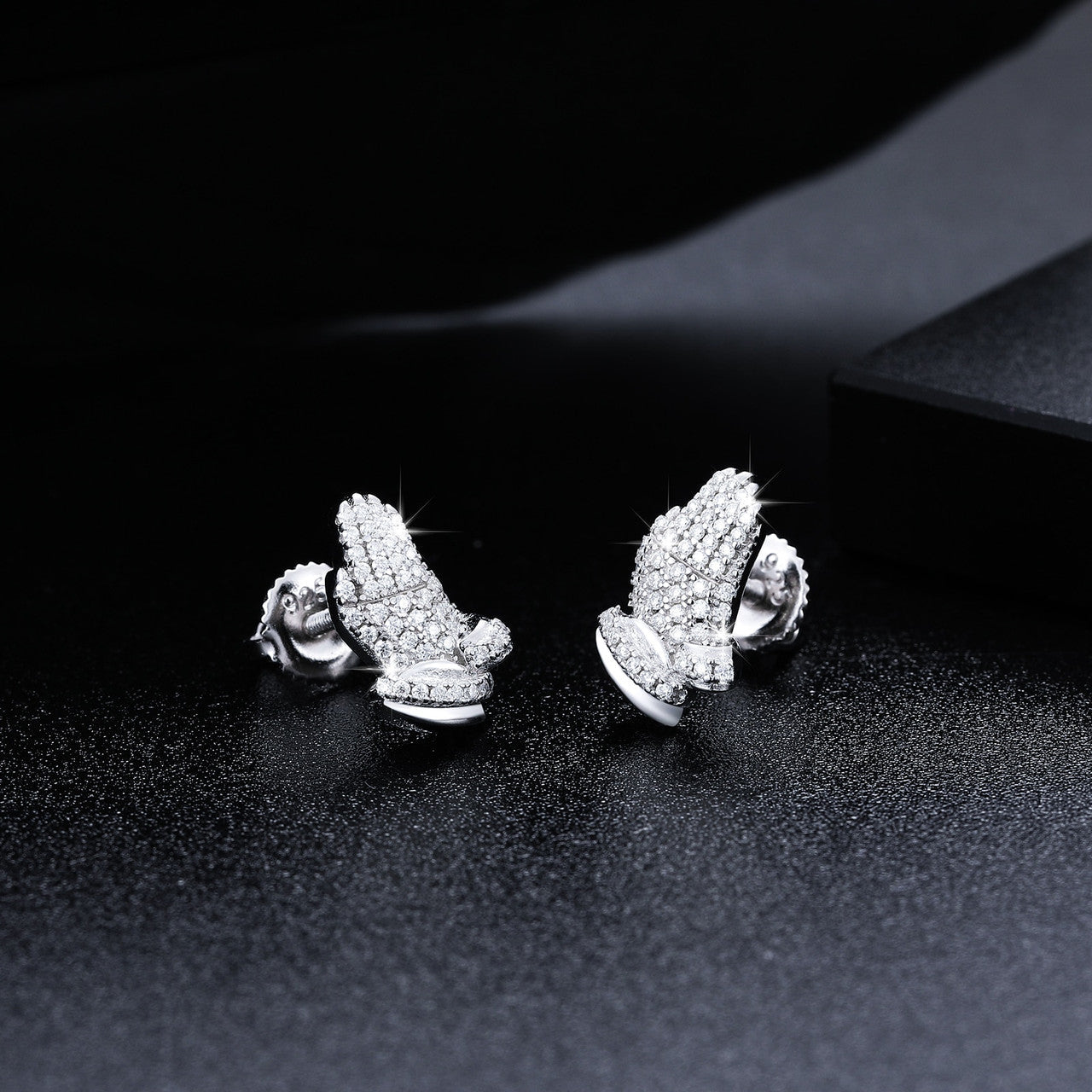 Hands of Prayer Genuine VVS Diamond Solid 925 Silver Bling Hip Hop Earrings – Iced Out Jewelry