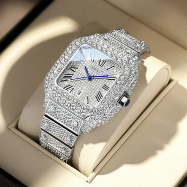Luxury Men's Business Watch | Iced Out Watch for Christmas Gift | Stylish Casual Quartz Wristwatch | Fashionable Timepiece | Caratix - CaratixJewelry