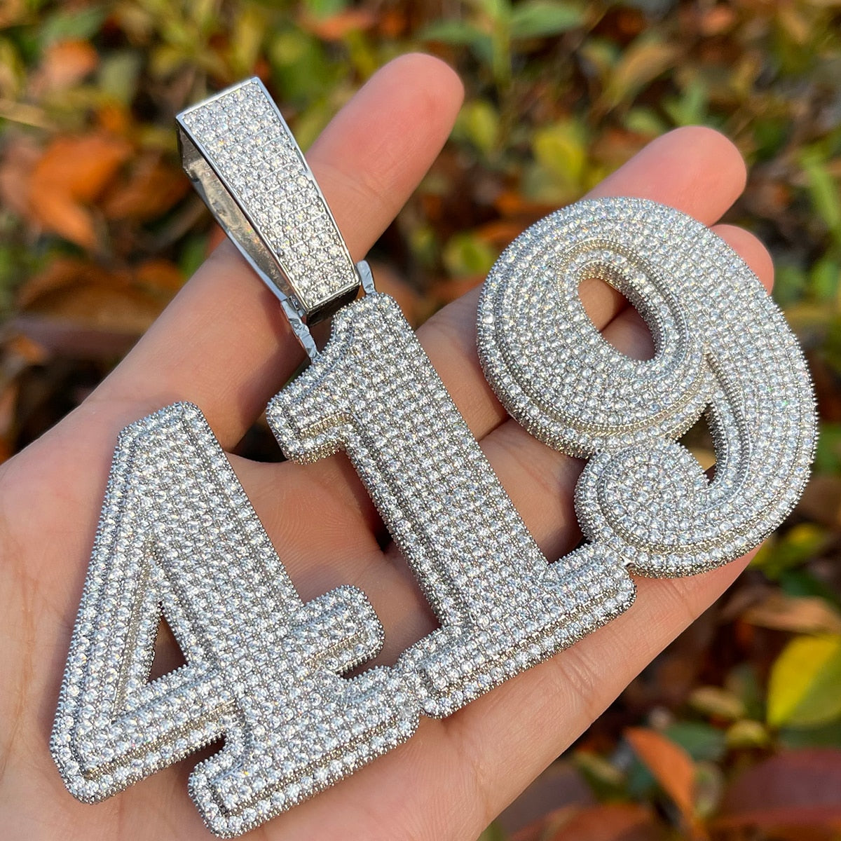 Diamond Clarity Clear Solid Iced Out Personalized Custom Name Necklace Pendant