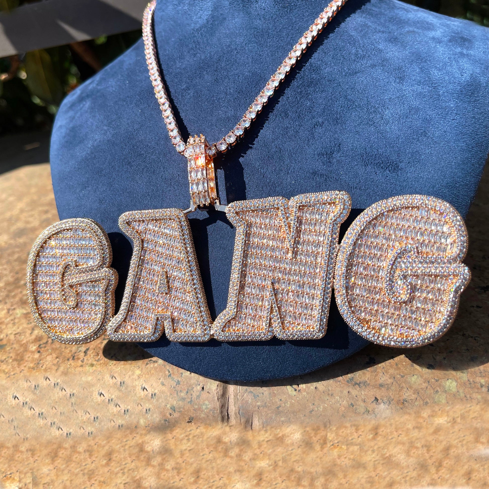 VVS Diamond Dance Iced Out Personalized Custom Name Necklace Pendant 