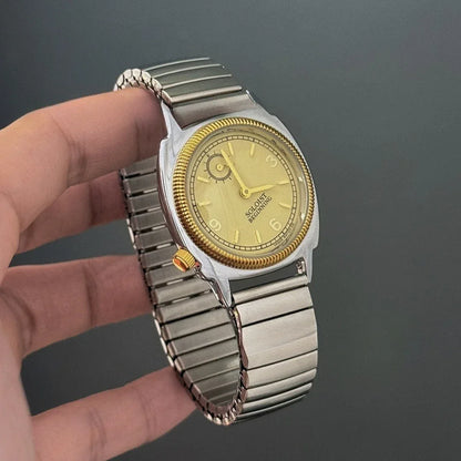 Vintage Ladies' Spring Strap Watch | Independent Second Dial Retro Iced Out Watch | Light Luxury Telescopic Bracelet Timepiece | Niche Quartz Clock | Caratix - CaratixJewelry