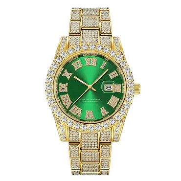 Luxury Top Brand Hip Hop Iced Out Watch | Full Men's Quartz Wristwatch | Reloj Hombre 2026 | Male Gold Clock Gift | Drop Shipping | Caratix - CaratixJewelry