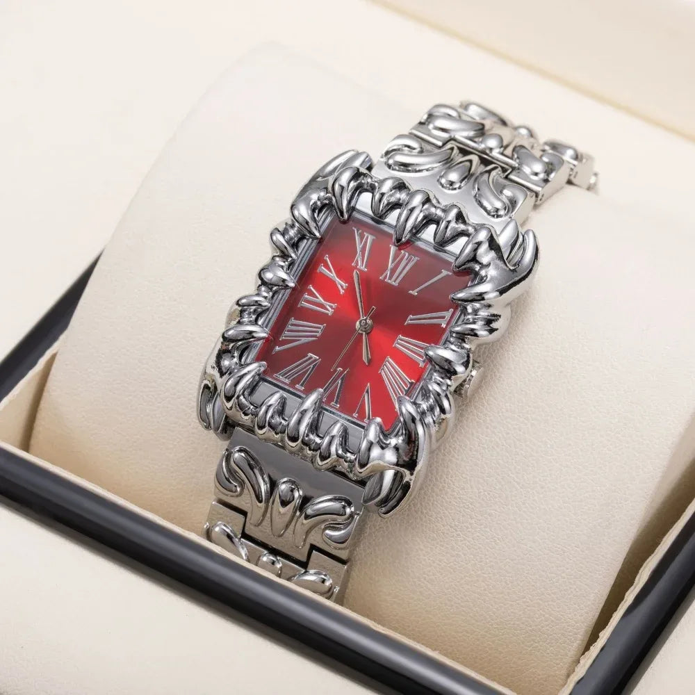 Luxury Claw Design Watch for Men & Women | Square Alabaster Roman Numeral Wristwatch | Iced Out Watch Gift | 2026 Relogio Dropshipping | Caratix - CaratixJewelry