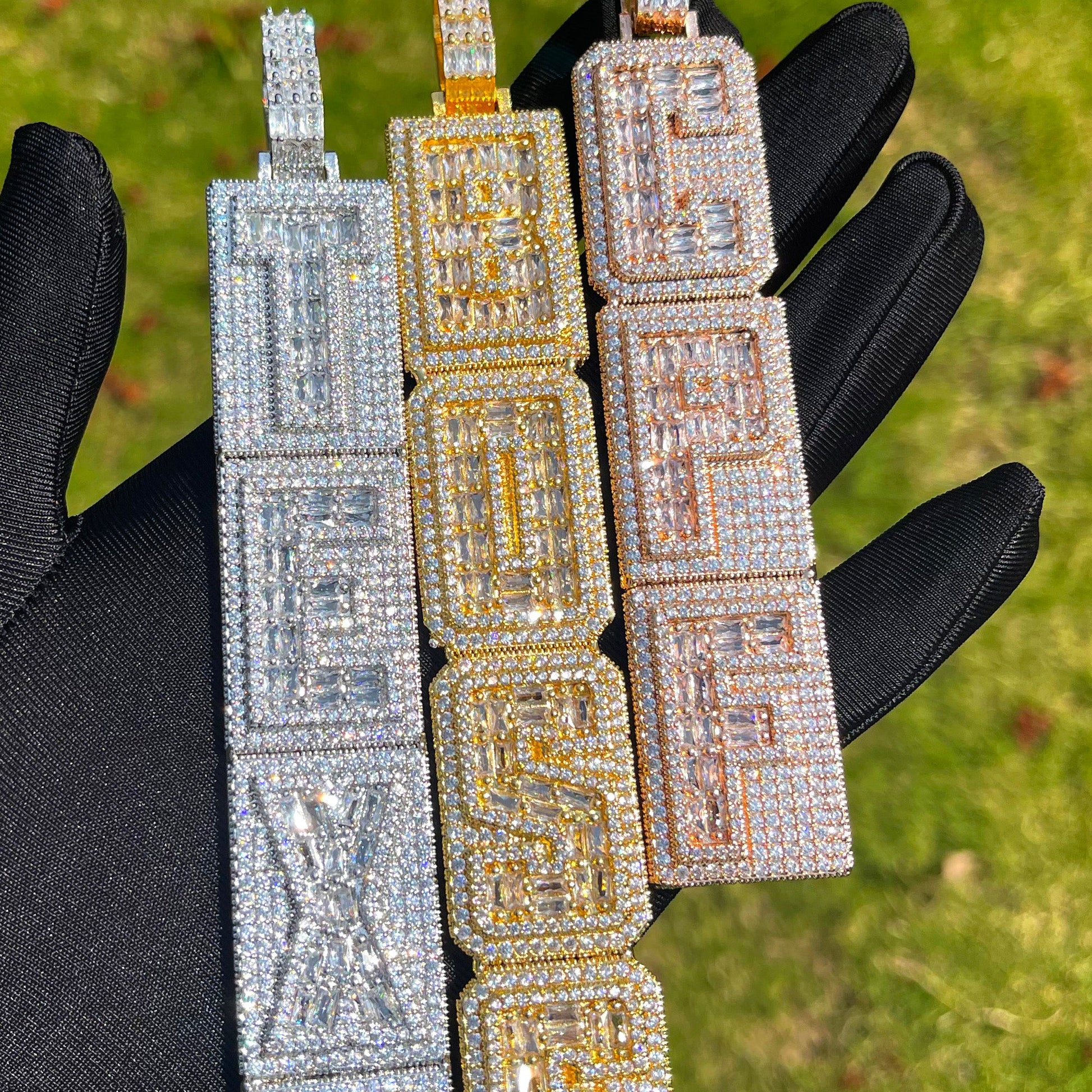 Stacked v2 Iced Out Personalized Custom Name Necklace Pendant 