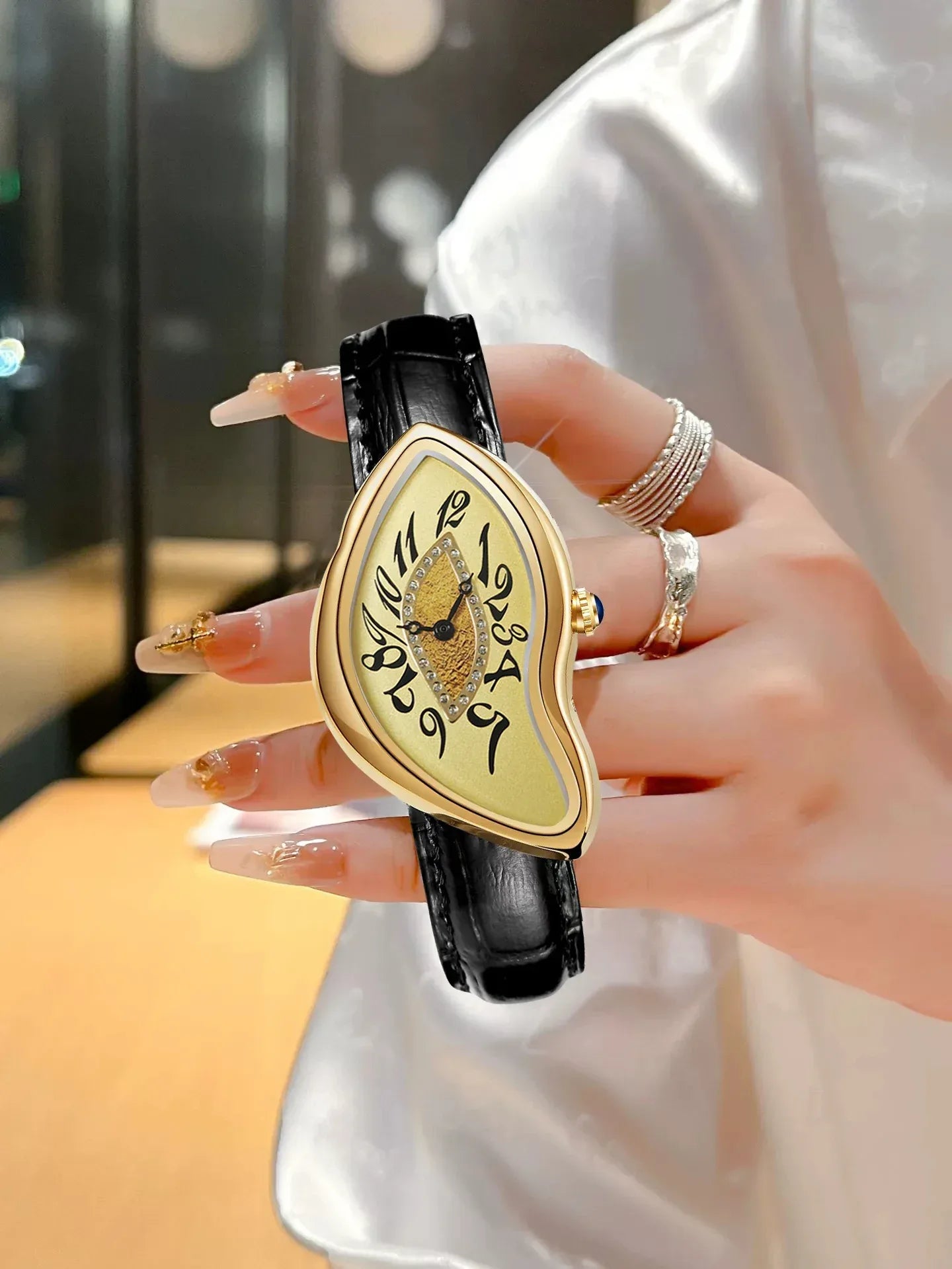 Luxury Alien-Inspired Twisted Men's Watch | Gothic Punk Y2K Iced Out Watch | Vintage Irregular Women's Niche Design | Quartz Punk Clock | Caratix - CaratixJewelry