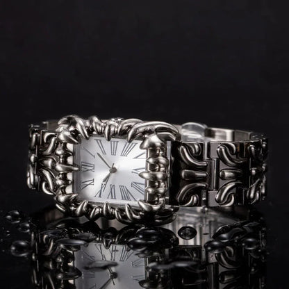 Luxury Claw Design Watch for Men & Women | Square Alabaster Roman Numeral Wristwatch | Iced Out Watch Gift | 2026 Relogio Dropshipping | Caratix - CaratixJewelry