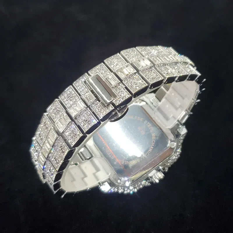 Luxury Rose Gold Square Watch for Men | 2026 New Hip Hop Iced Out Watch | Bling Rap Fashion Relogio Masculino for Party | Caratix - CaratixJewelry